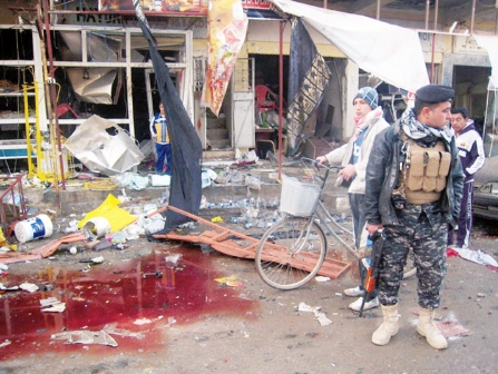 من آثار الهجمات الإرهابية  في بغداد